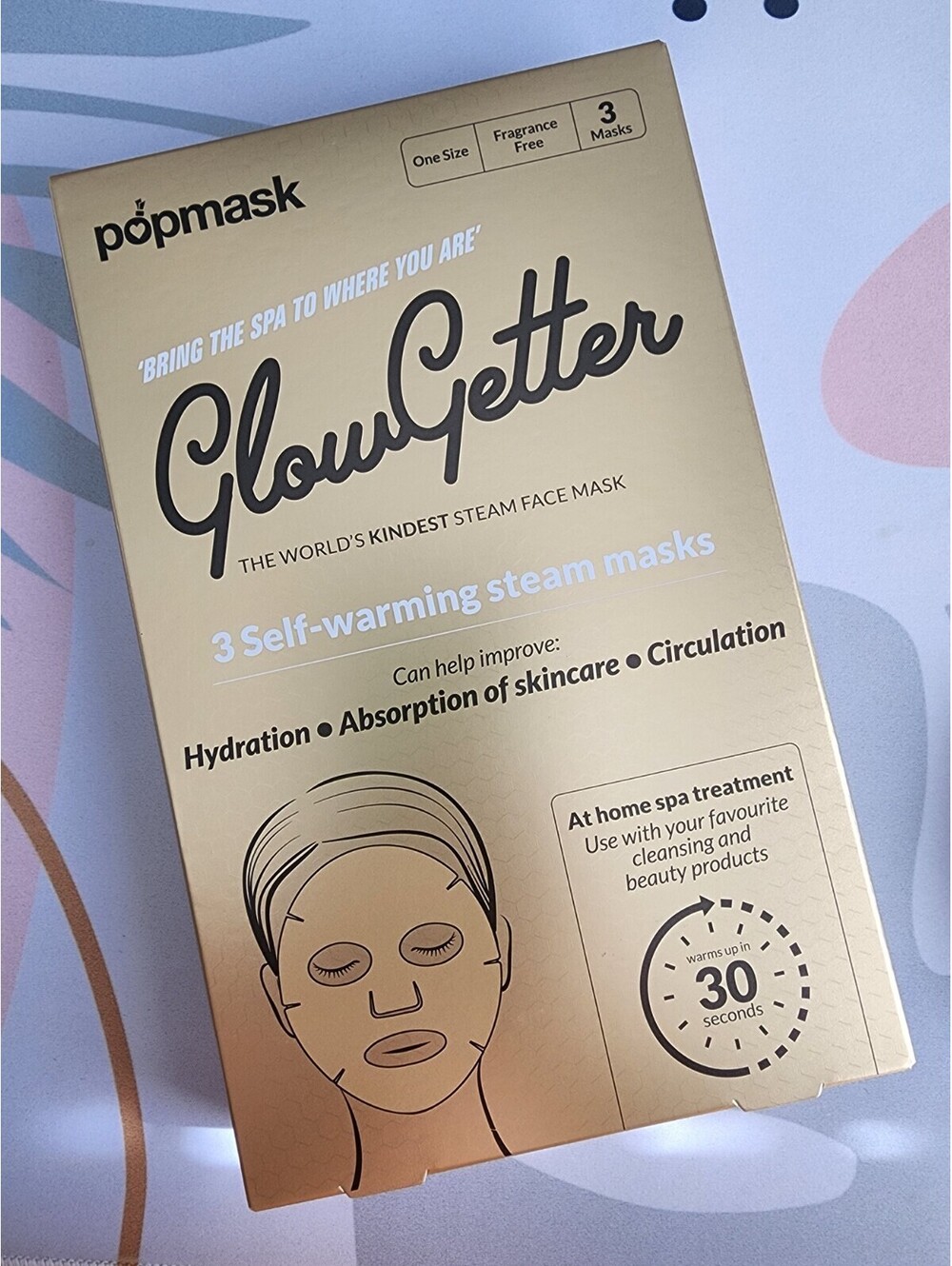 PopMask GlowGetter 3 Self-Warming Steam Face Masks